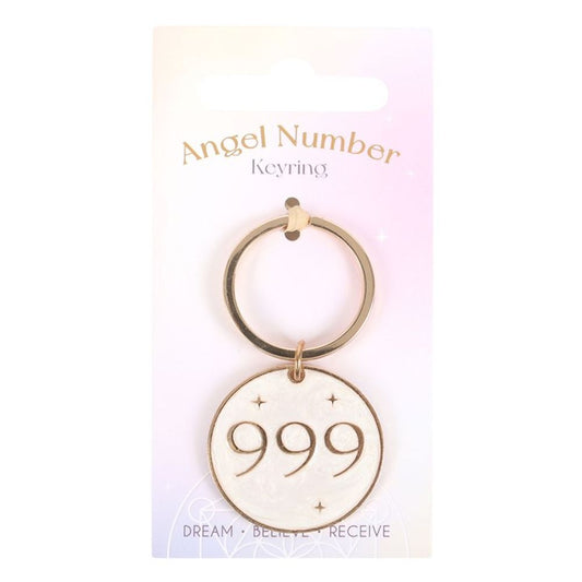 Front Card 999 Angel Number Keyring