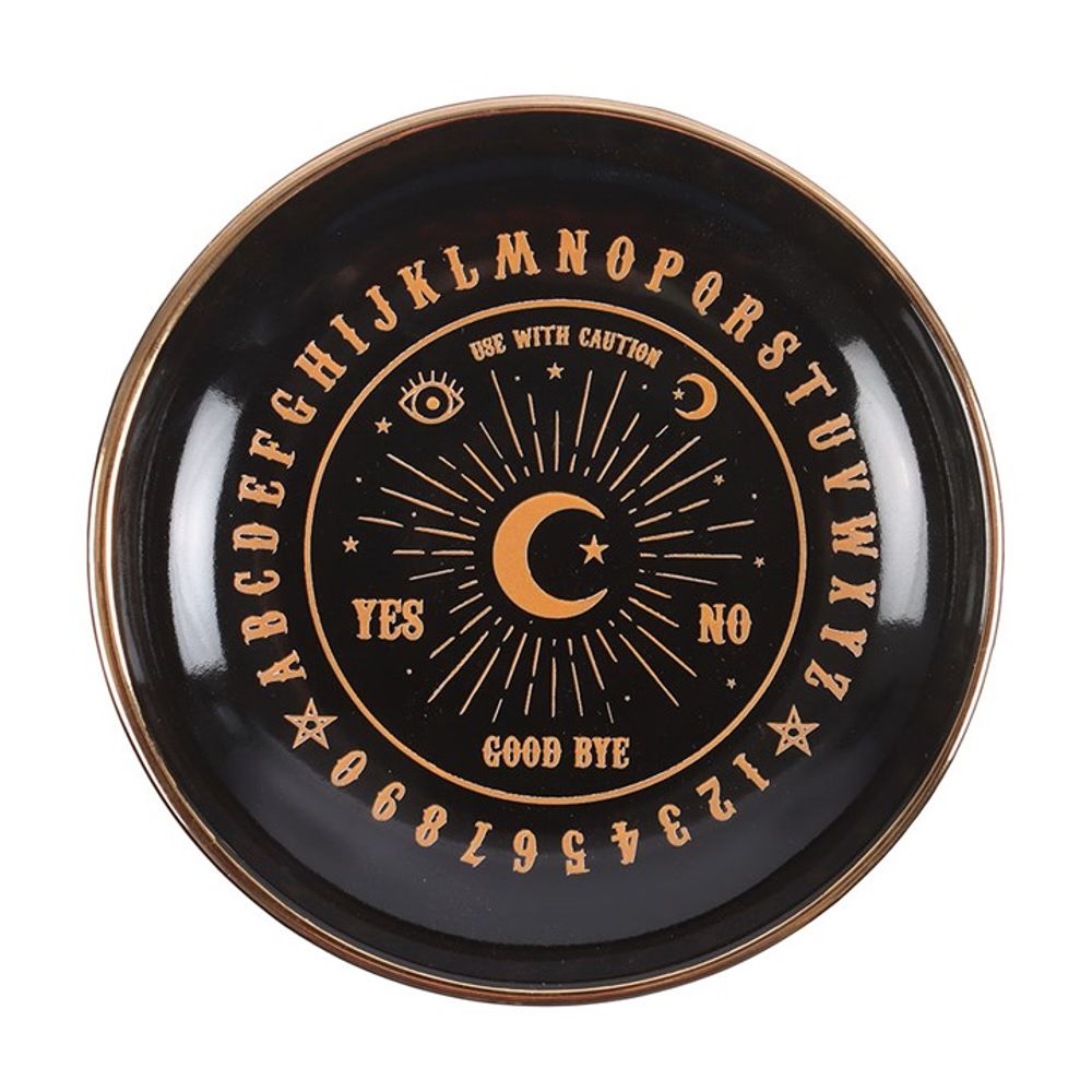 Round Black Talking Board Trinket Dish